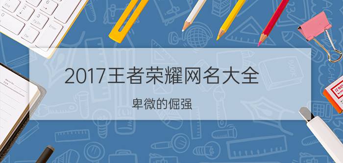 2017王者荣耀网名大全 卑微的倔强